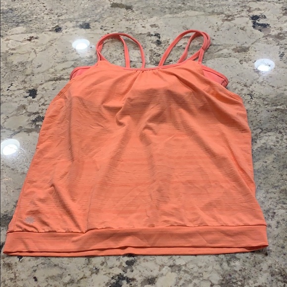 Athleta Built in bra tank. Hot coral orange. Small - Picture 2 of 3